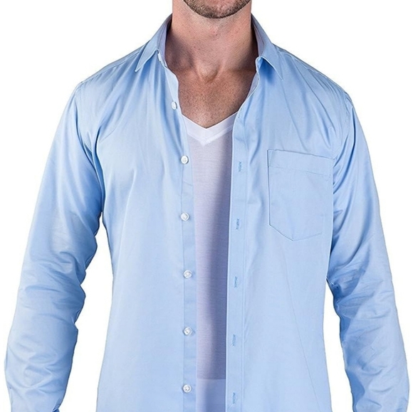 Sweatproof Undershirt for Men, V-Neck, White, Sweat Pads size small - Picture 2 of 8